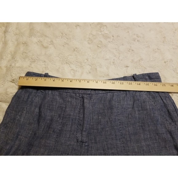 MSSP Max Studio Specialty Linen Pants Womens Size 8 Blue Chambray Trim - Picture 11 of 11